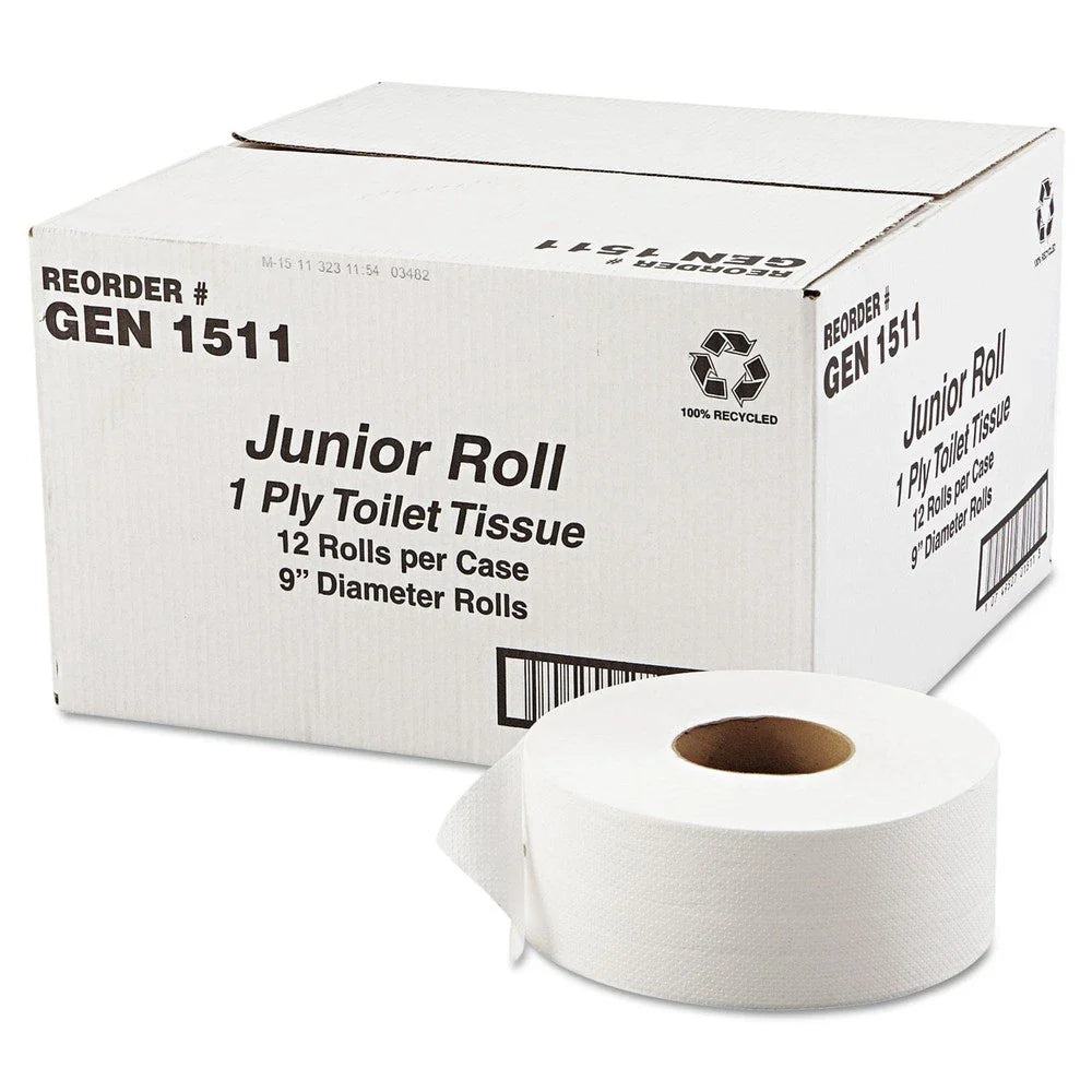 3.3 in. x 1200 ft. 1-Ply JRT Jumbo Bath Tissue - White (12/Carton) New