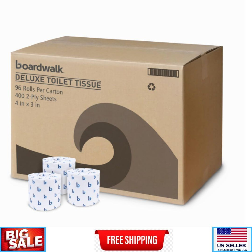 Boardwalk 2-Ply Toilet Tissue, Septic Safe, White, 400 Sheets/Roll, 96 Rolls/Car
