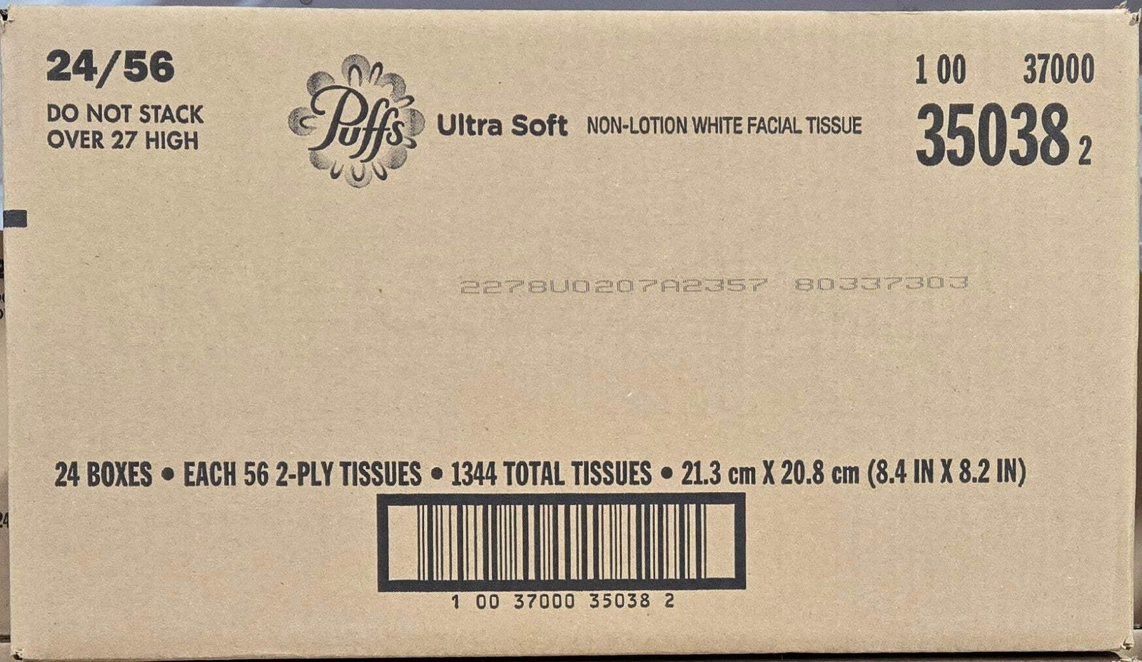 Puffs Ultra Soft 2-Ply Facial Tissues Case of 24 Cube Boxes 56 per box 1344